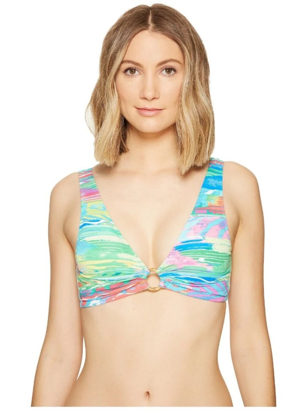 Lauren Ralph Lauren Ikat-Print Keyhole Size 14 Bikini Top